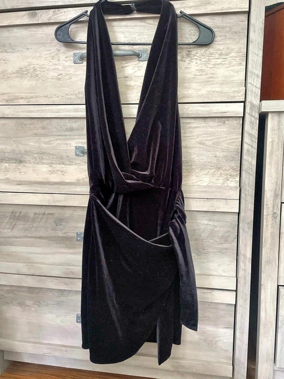 Zara Black Velvet Mini Dress Size Small Like New